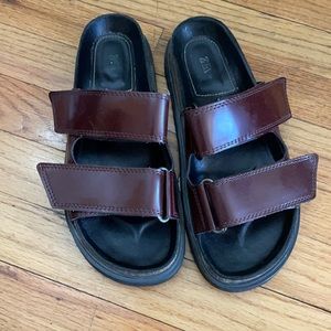Zara burgundy slides